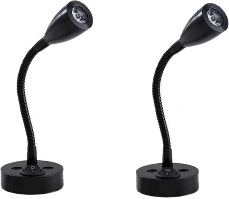 Aougo - 2 Stück Leselampen led Strahler 12V verstellbarer Schalter Wand Nachttischlampe Innenbeleuchtung Wohnmobil 6000K...