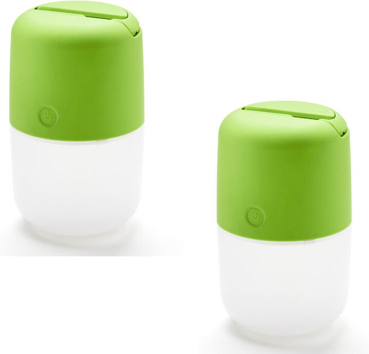 Konstsmide - 2er Set Solar led Leuchte assisi mit 3-Stufen Dimmer & USB-Kabel, IP44, Grün