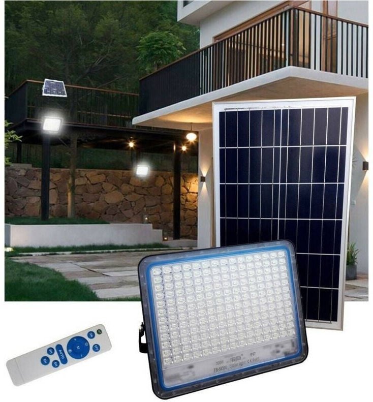 Thumbnail - Trade Shop Traesio - Trade Shop - led-licht mit 300W twilight solarpanel + fernbedienung FB-58300 -