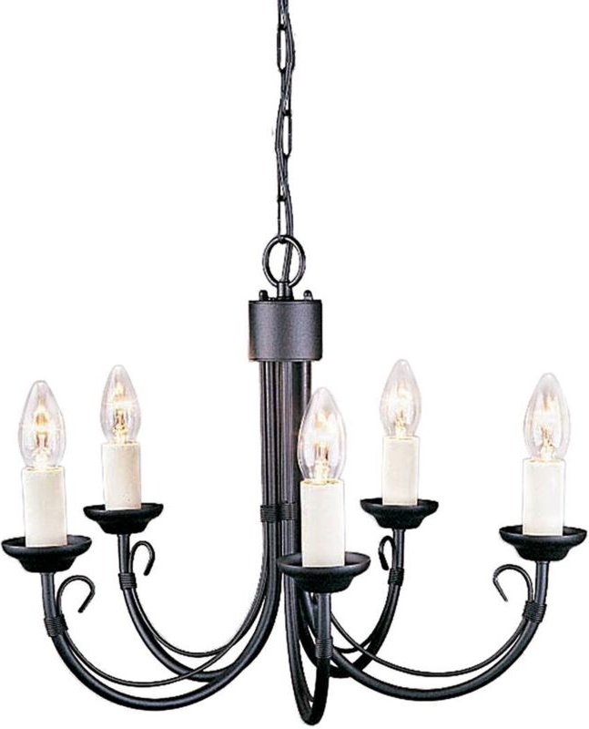 Thumbnail - Chartwell - 5 Light Chandelier Black Finish, E14 - Elstead