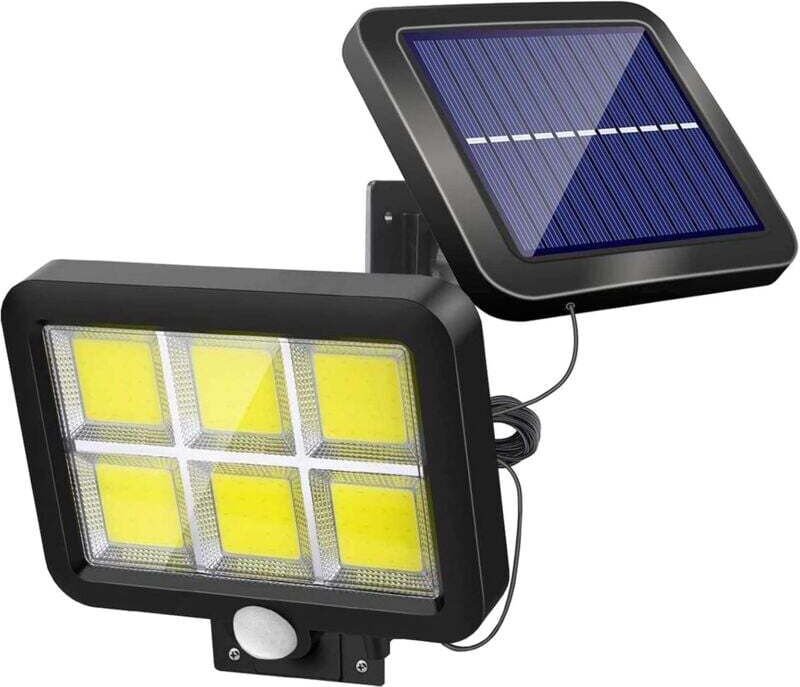 Leistungsstarke Solar-Außenleuchte mit Bewegungsmelder, 120 LEDs, wasserdicht, weißes Licht, Solarleuchten für Garten, T...