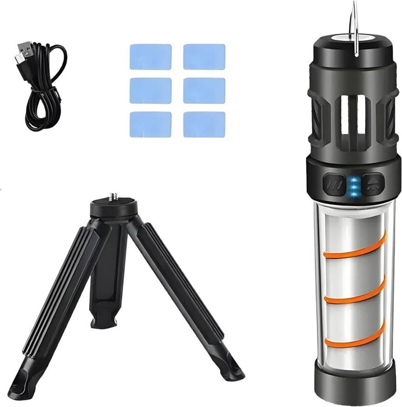 3-in-1 Buzz Defense Tragbare Taschenlampe/Campinglaterne mit Magnetfuß, wasserdicht (IPX6), zwei Farblichtmodi und Heizf...