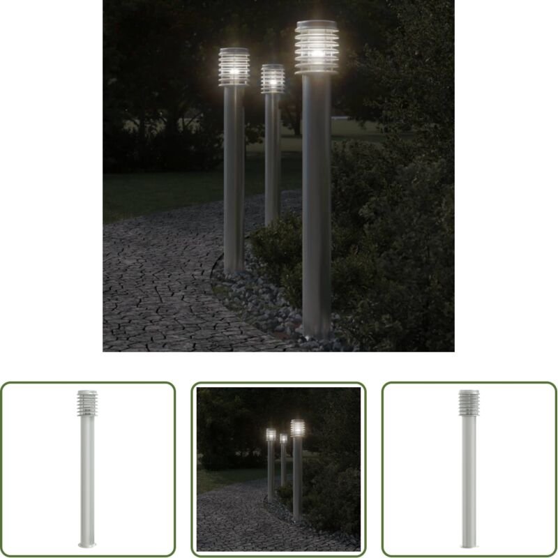 Außenbeleuchtung - Wegeleuchte Silbern 110 cm Edelstahl