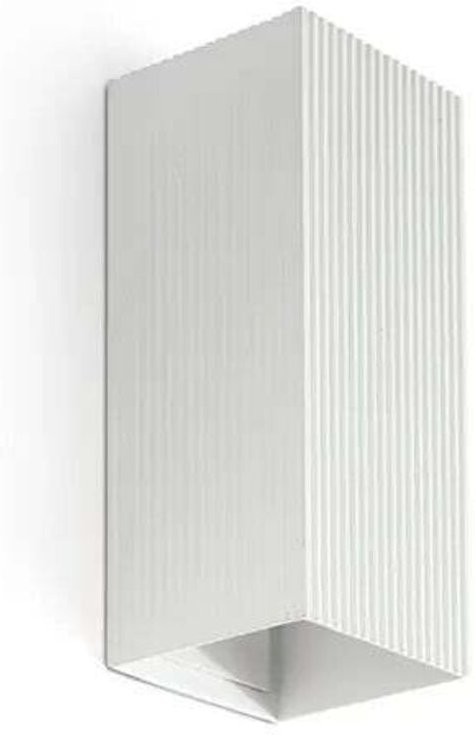 Lune quadratische weiße geriffelte Wandleuchte 40565