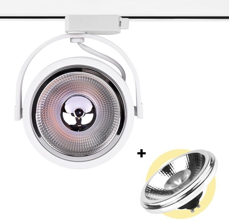 Pack LED-Schienenstrahler einphasig + LED-Glühbirne AR111 GU10