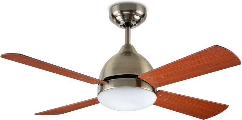 Efectoled - Ventilador IP20 Borneo E27 15W Patiné Teca