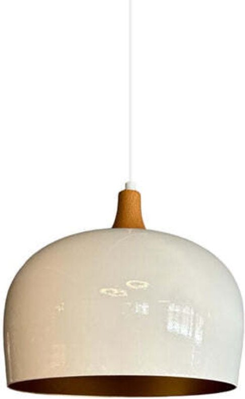 Thumbnail - Weißes, Umgedrehtes Pilzkopfteil aus Holz, Schlichter Kronleuchter aus Metall, Wohnzimmerlampe, Küche, Café, Büro, Hotel