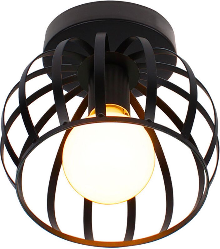 Runde Kreative Retro Kronleuchter Industrie Pendelleuchte für Schlafzimmer Cafe Bar Schwarz E27