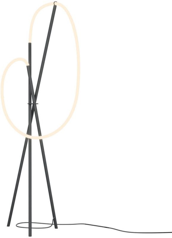 Maytoni Crochet Moderne Stativ-Stehleuchte, dimmbar, Schwarz, 3000 K, 2500 lm, weißer Schirm