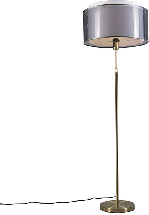 Stehleuchte Gold / Messing mit schwarz / weißem Schirm 47 cm - Parte