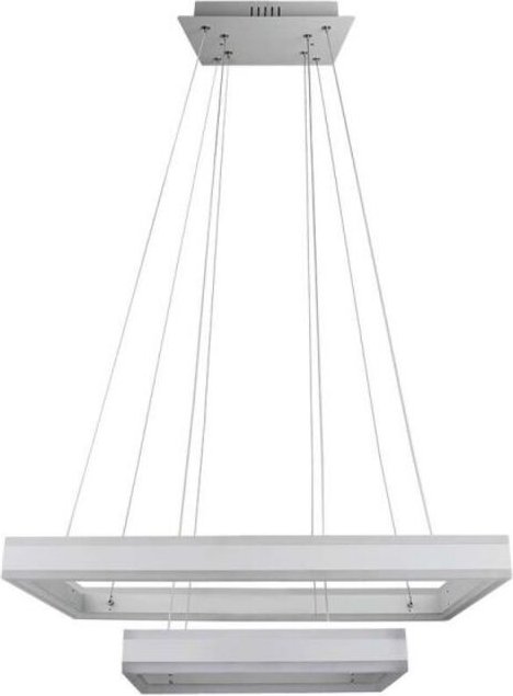 V-TAC 113W LED Pendelleuchte mit 2 Rechtecken aus weißem Metall, warmweiß, dimmbar