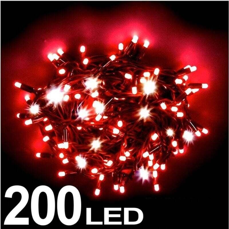 Thumbnail - 200 LED-Glühwürmchen-Lichterkette, rot, mit 8-Funktions-Controller – - Ymyny