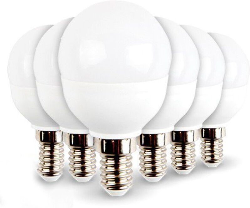 Eclairage Design - Los mit 6 LED-Lampen E14 Mini Globe 5.5W 470 Lumen Farbtemperatur: 4000K neutralweiß