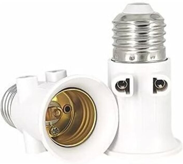 7,5 x 4,3 cm, 2 Stück pro Lampenfassungsadapter, E27-Steckerumwandlung auf Steckdose und E27-Fassung