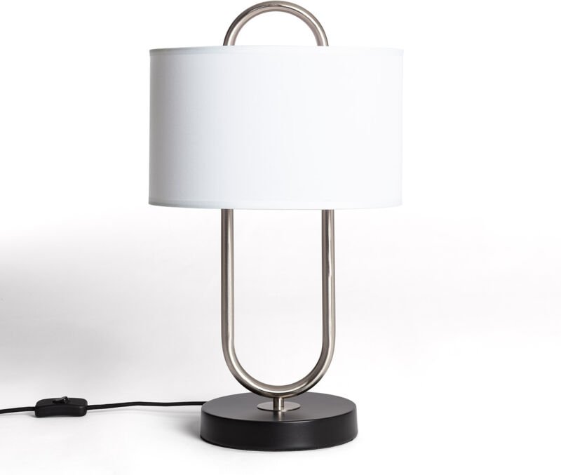 Ledkia - Tischlampe Metall und Stoff Duque Weiß