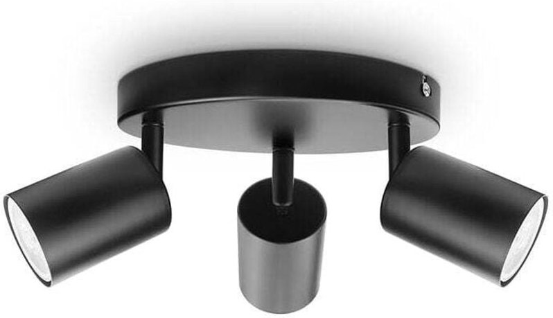 Blendfreie LED-Deckenleuchte für den Heimwerker – weißes Licht, 3 helle schwarze Strahler für Flur, Schlafzimmer und Woh...