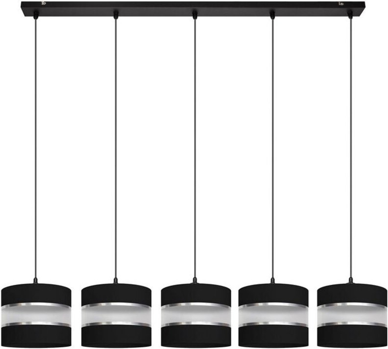 Helen Gerade Stangen-Pendel-Deckenleuchte Schwarz, Silber 115cm - Helam