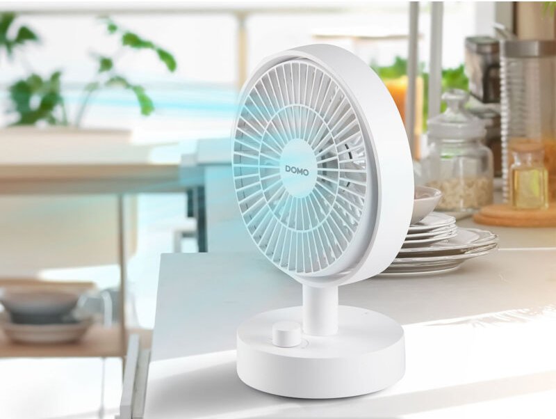 Mini Tischventilator mit Akku, tragbarer usb Camping Ventilator leise, Höhe 24cm