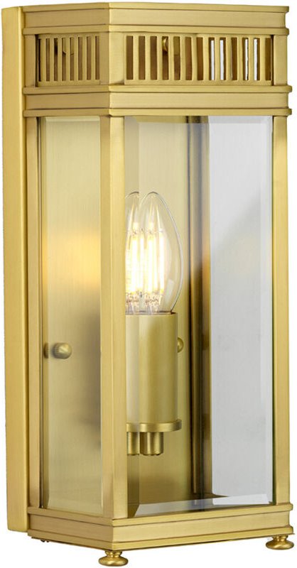 Holborn Außenwandlaterne aus gebürstetem Messing, IP44 - Elstead