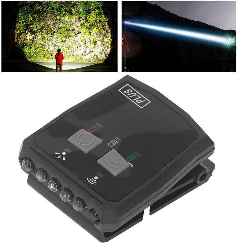 DUBUNS Stirnlampe mit Bewegungssensor und 2 Leuchtmodi, wiederaufladbare Stirnlampe für Outdoor-Aktivitäten wie Laufen, ...