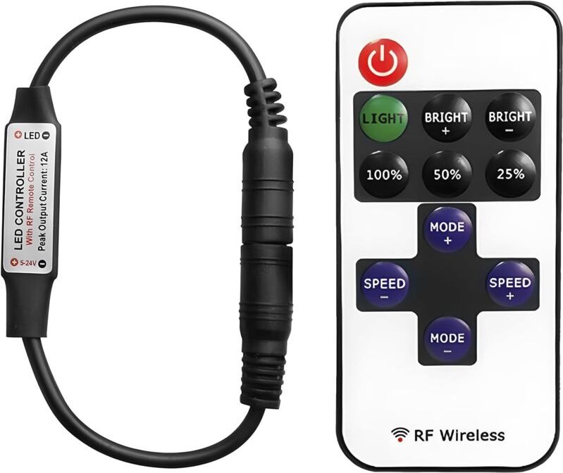 Kabellose RF-Fernbedienung für einfarbige LED-Lichtstreifen 5050, 3528, 5630 und 2835, mit DC-RF-Anschluss, 10 Stufen fü...