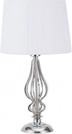 Cebrano Tischleuchte 1xe27 Chrom m/Hose weiß 30x30x55 cm