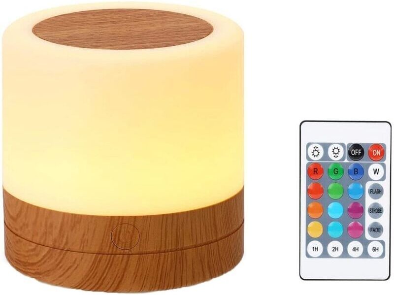 Nachtlicht, LED, RGB, mit Fernbedienung, 1500 mAh, USB, weiß