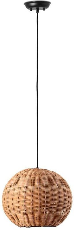 Faro Barcelona - Hängelampe schwarz/rattan ø300 haka 65134-74