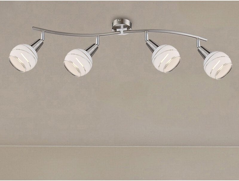 Globo - led Deckenstrahler elliott 4-flammig, Glasschirme satiniert, Breite 70cm