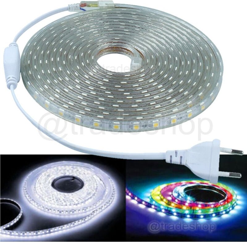 Trade Shop - bobina striscia strip led 5050 flessibible profilo silicone 5M 10M external light - -5 m -