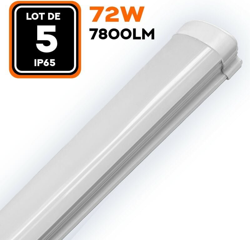 Europalamp - 5ER-PACK led-lichtleisten 72W 7800LM 120CM wasserdicht IP65 kaltweiss