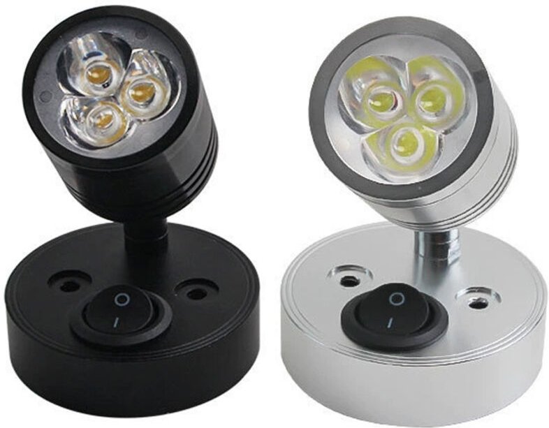 Linghhang - Zwei Stück, Innenleseleuchten, Innen-LED-Wandleuchten für Wohnmobile, Auto- und Yachtscheinwerfer mit Schalt...