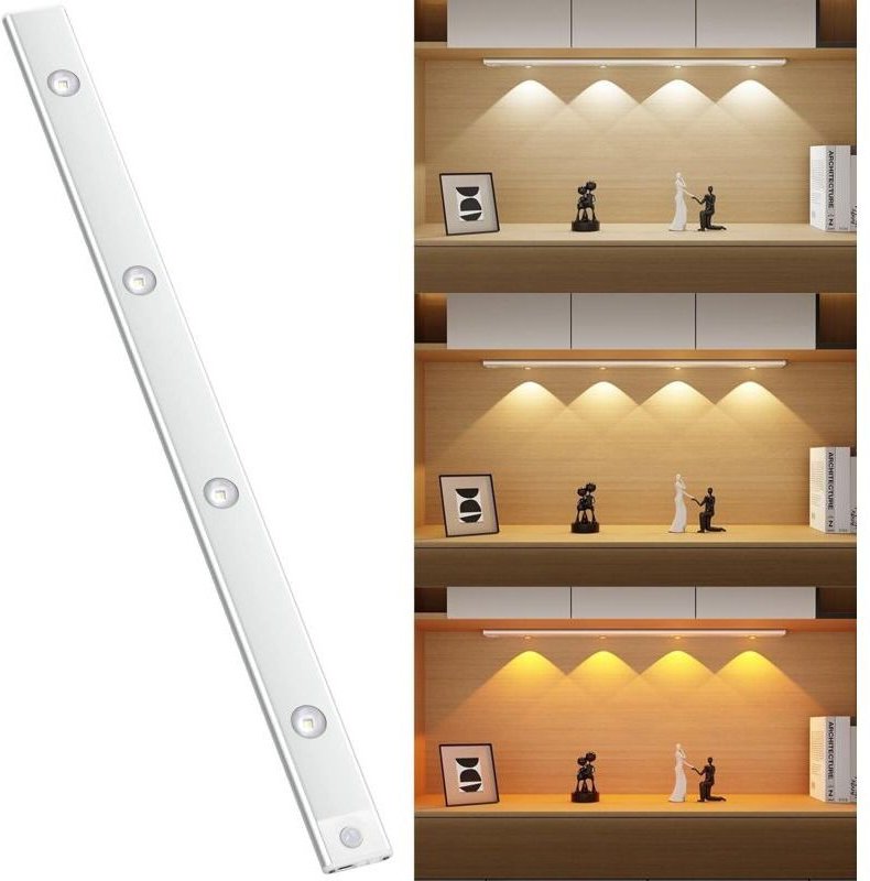 60 cm große, wiederaufladbare LED-Lampe mit Bewegungsmelder, kabellose Innenbeleuchtung, LED-Unterbauleuchte für die Küc...