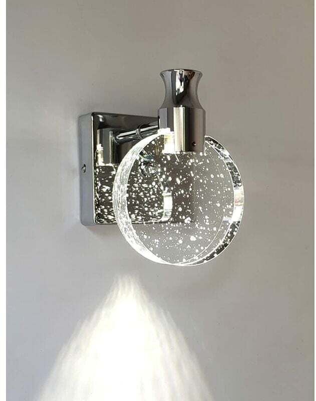 Kristall-Wandleuchte, luxuriöse Wandleuchte im nordischen Stil für den Innenbereich, kreative runde Wandlampe für Schlaf...