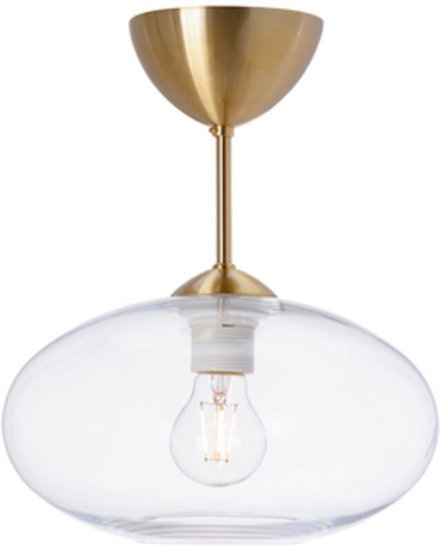 Bullo Semi-Flush Globe Deckenleuchte Messing, Klarglas 1x E27