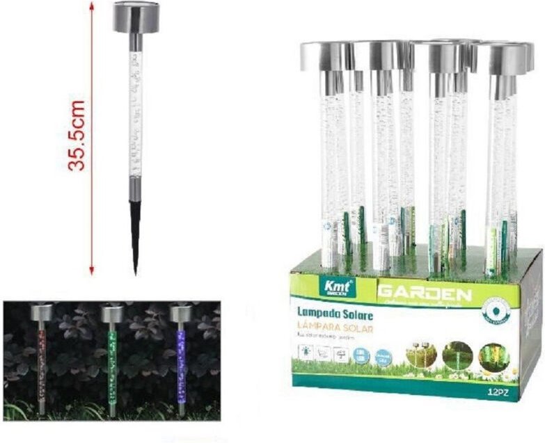 Trade Shop Traesio - Trade Shop - set 12PZ lampada solare 35.5CM mit power colorate led 2003021 -