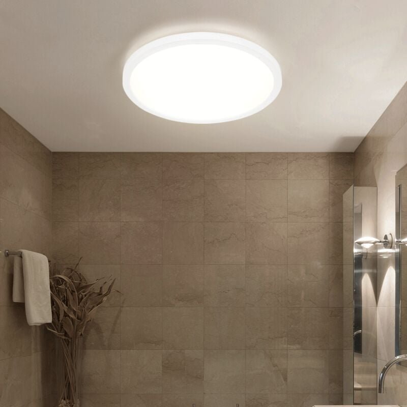 Globo - Deckenlampe Wohnzimmerstrahler Esstischleuchte Memoryfunktion IP44 led 24W weiß opal, rund, 1x led 24W 2300lm 30...