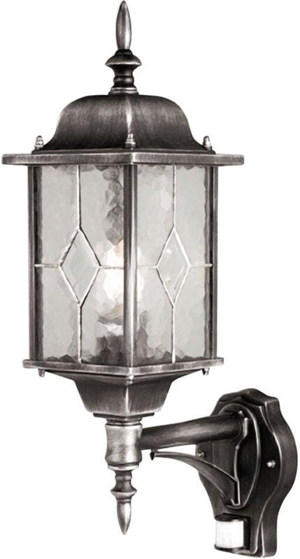 Thumbnail - Elstead - Wexford - 1 Licht Außenbewegungssensor Laterne Licht Schwarz Silber IP43, E27