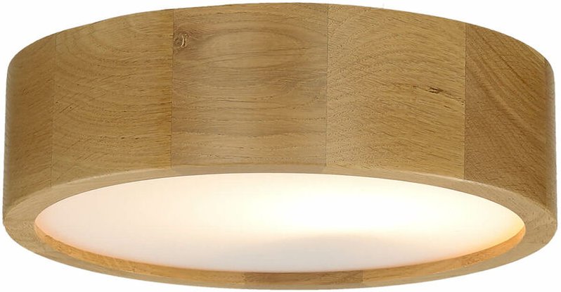 Licht-erlebnisse - Deckenlampe Wohnzimmer Eiche rund Holz Lampe