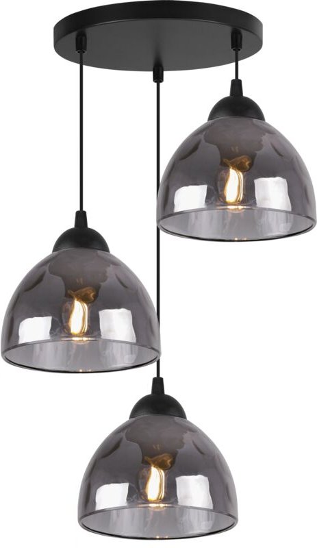 Venice Hängelampe 3 Flache Graphit-Lampenschirme E27