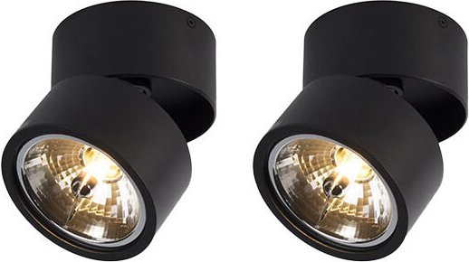 Set mit 2 modernen Scheinwerfern schwarz verstellbar - Go Nine Tubo