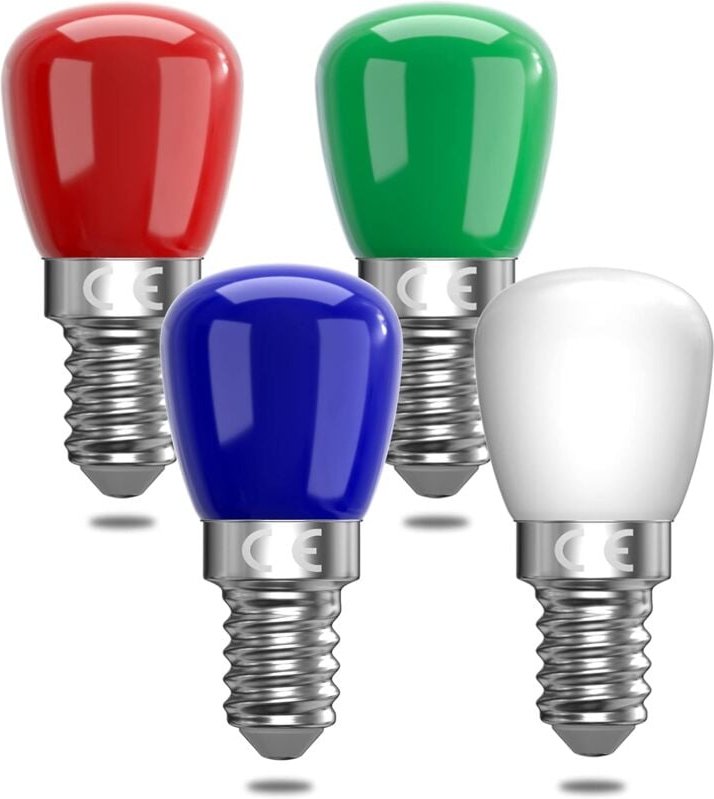 Thumbnail - Ersandy - E14 bunte LED-Glühbirne, 3 w, rot, grün, blau, warmweiße Glühbirne, geeignet für AC220–240 v, Halloween/Weihna...