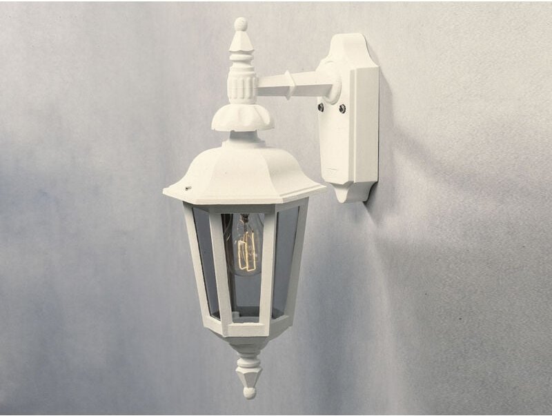 Konstsmide - Außenwandleuchte pallas Laterne hängend, Alu Weiß, Höhe 42cm