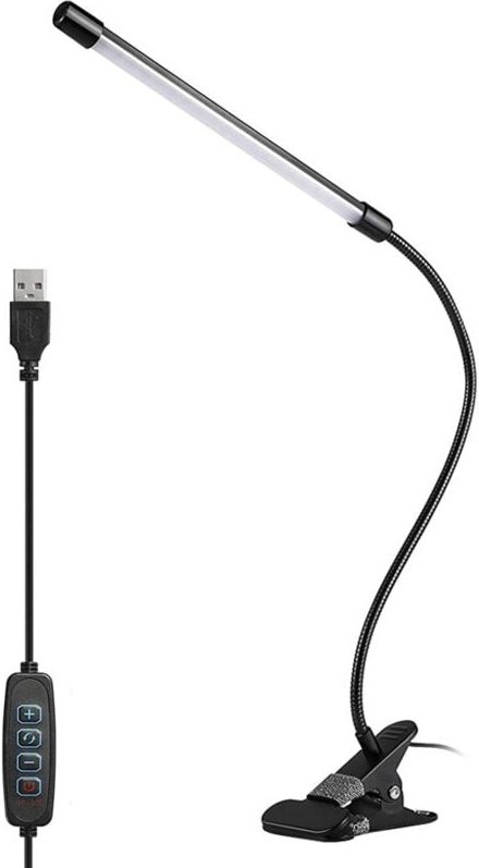 Multifunktionales LED-Licht, 3 Beleuchtungsmodi, 10 Helligkeitsstufen, 360° verstellbar, 150 cm Kabel, usb, schwarz