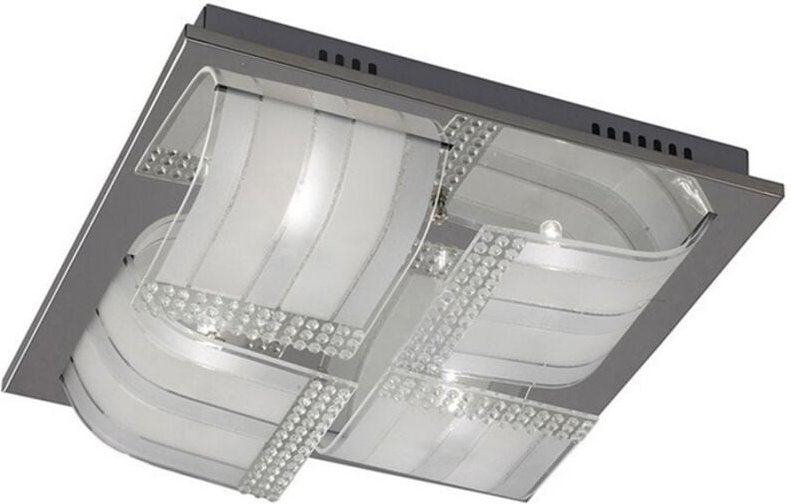 Inspired Diyas - Charis - Flush Ceiling Large 4 Licht poliert Chrom, Glas, Kristall