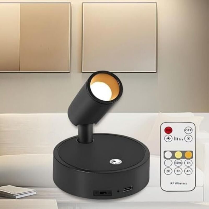 Kabelloser LED-Strahler, magnetische Wandleuchte, wiederaufladbarer 4000-mAh-Akku, Touch-Bodenstrahler mit Fernbedienung...