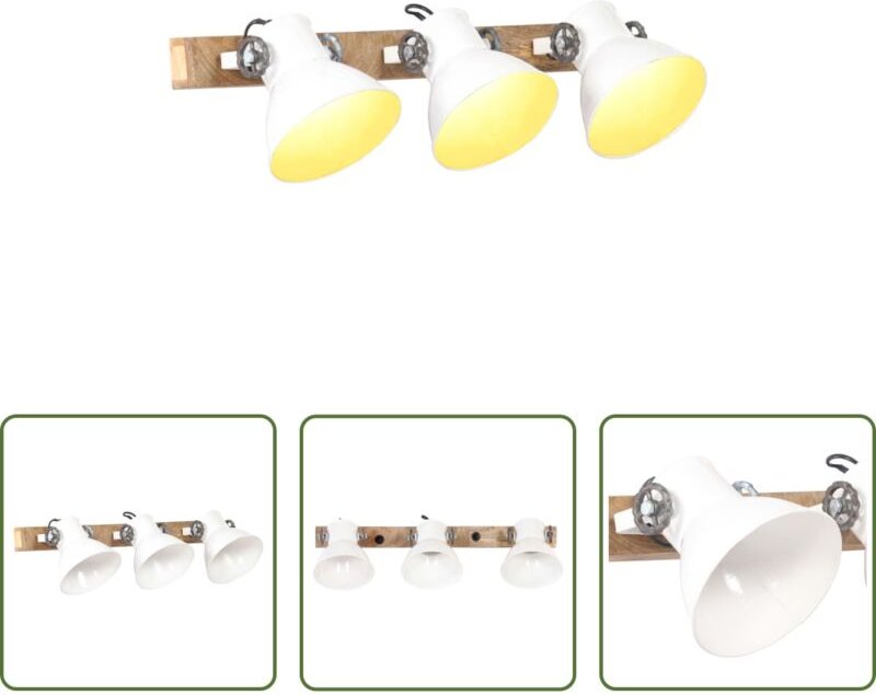 Wandlampe Weiß - Wandlampe Industriestil Weiß 65x25 cm E27