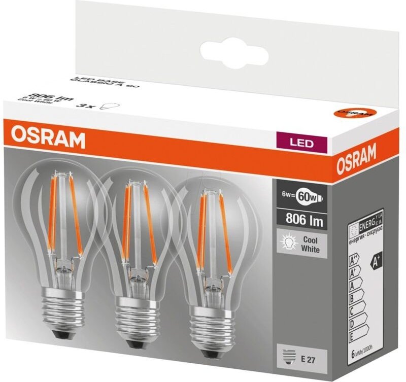 Thumbnail - Osram - homelighting 4058075819535 led eek e (a - g) E27 Glühlampenform 6.5 w = 60 w Neutralweiß (ø x