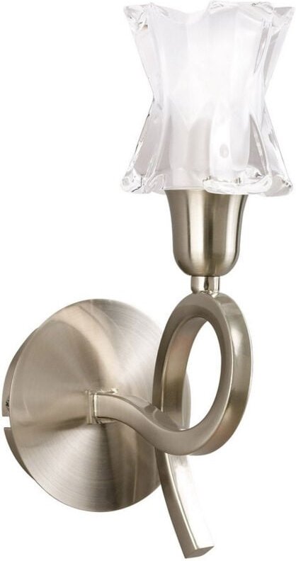 Inspired Mantra Alaska Wandleuchte mit Schalter, 1 Licht, L1/SGU10, satiniertes Nickel, Kompaktleuchtstofflampen im Lief...