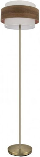 FABRILAMP Fuß de Wohnzimmer MYRIAN Farbe Leder/dunkles Holz